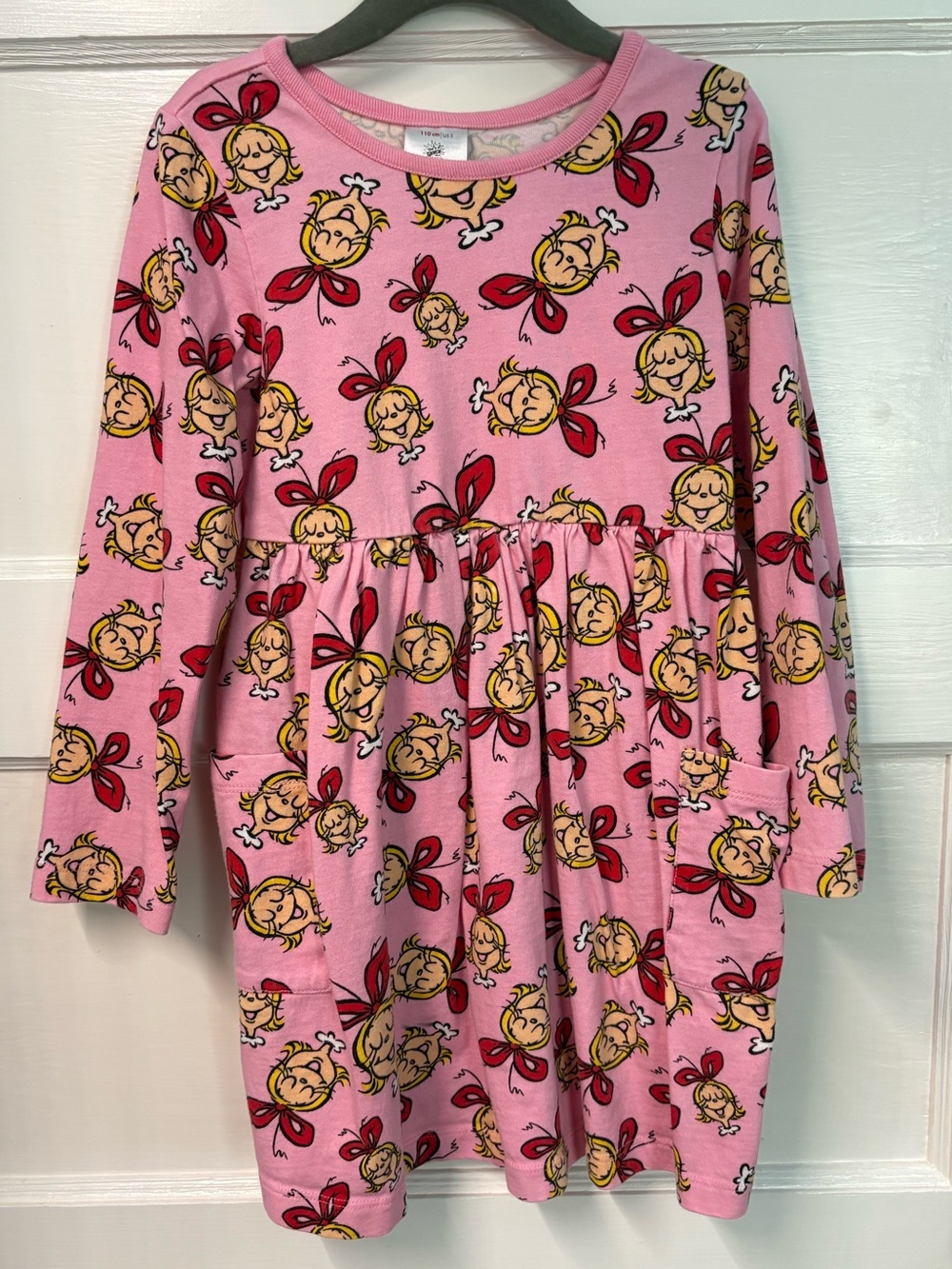 Hanna Andersson The Grinch Cindy Lou Who Pink Dress Girls Size 5 Dr Seuss